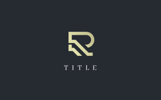 Luxury Elite Line R Golden Letter Logo
