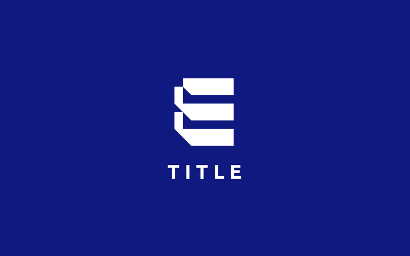 Spacious Edgy E Blue Monogram Logo Logo Template