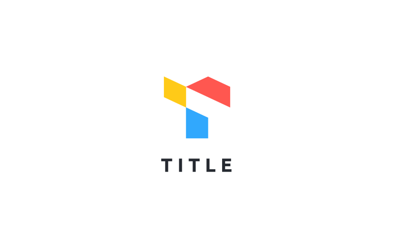 Spacious Edgy T Tech Flat Colorful Logo Logo Template
