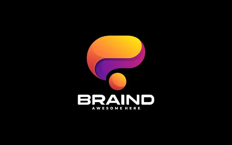 Abstract Brain Gradient Logo Logo Template