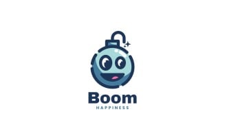 Boom Mascot Cartoon Logo Style