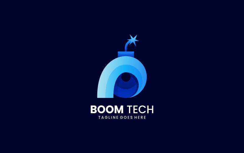 Boom Tech Gradient Logo Style Logo Template