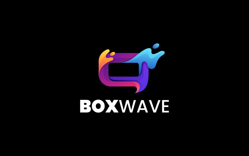 Box wave Gradient Colorful Logo Logo Template