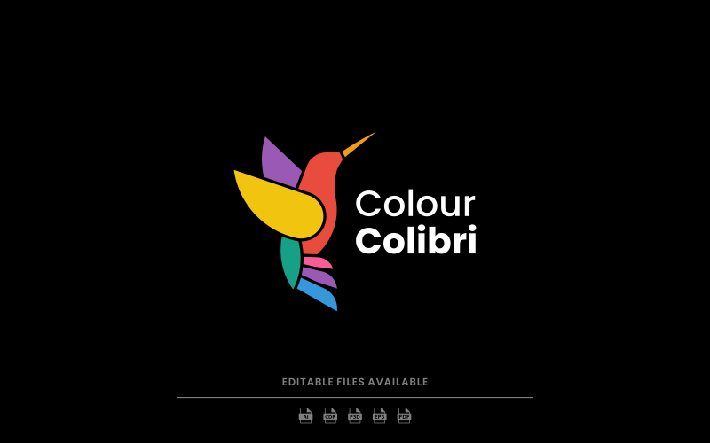 Colorful Colibri Simple Logo Logo Template