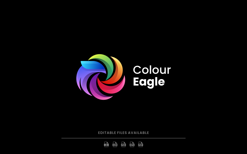 Colorful Eagle Gradient Logo Logo Template