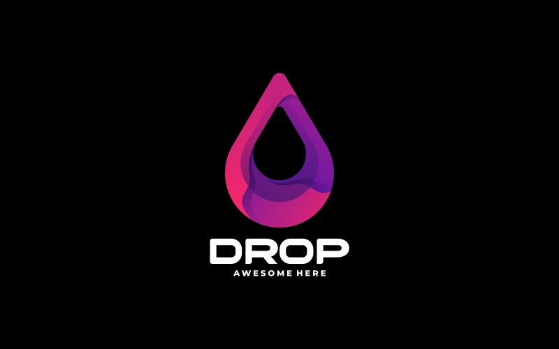 Drop Gradient Logo Design Logo Template