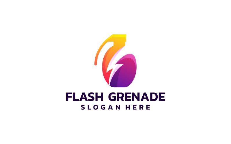 Flash Grenade Gradient Logo Logo Template