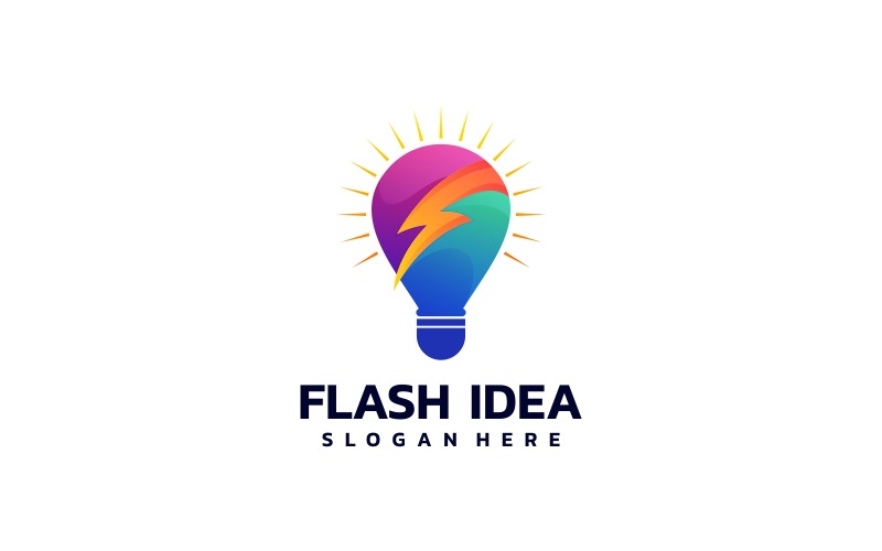 Flash Idea Gradient Colorful Logo Logo Template