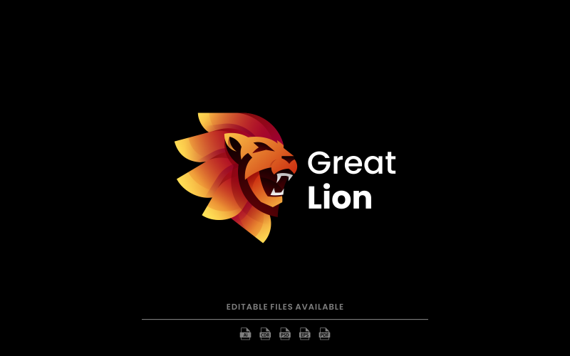 Great Lion Gradient Logo Style Logo Template