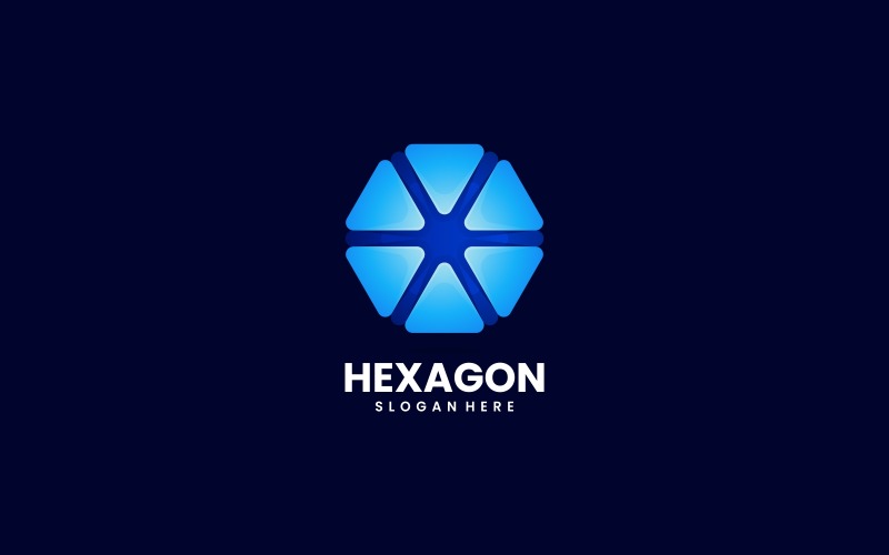 Hexagon Color Gradient Logo Style Logo Template