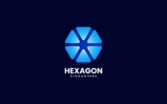 Hexagon Color Gradient Logo Style