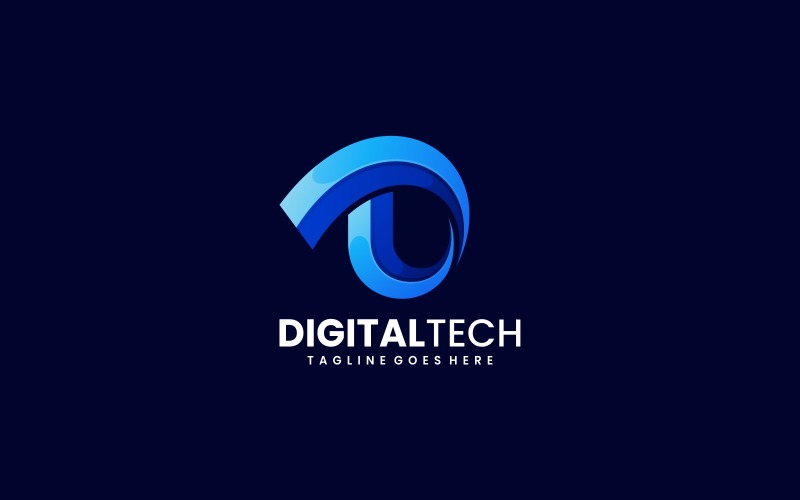 Letter Digital Gradient Logo Logo Template