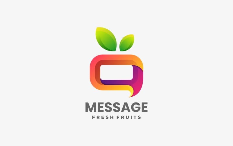 Message Fruit Gradient Logo Logo Template