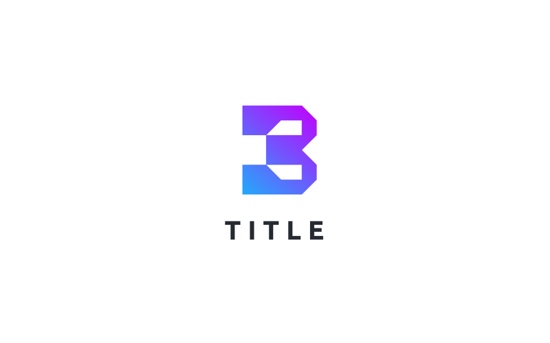 Minimal Edgy B Tech Shading Monogram Logo Logo Template
