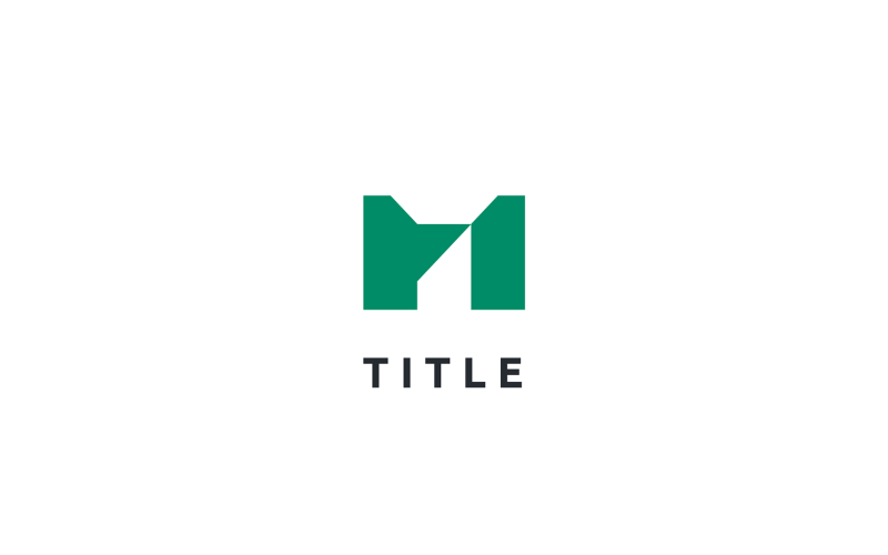 Minimal Edgy M Green Monogram Logo Logo Template