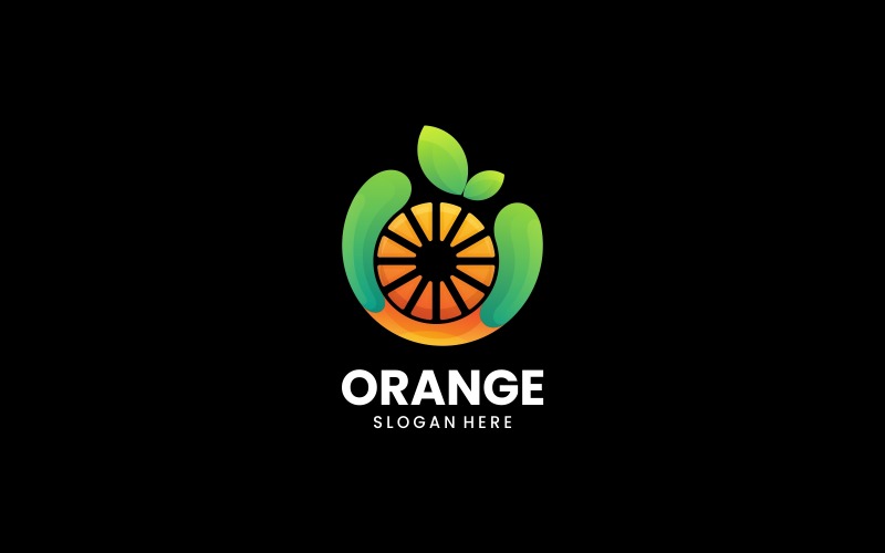 Orange Color Gradient Logo Style Logo Template