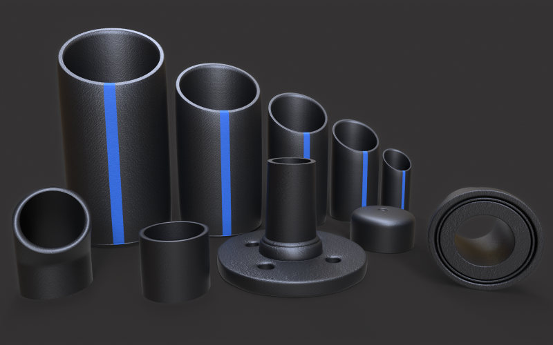 Pipes Pack Lowpoly 3D model Model