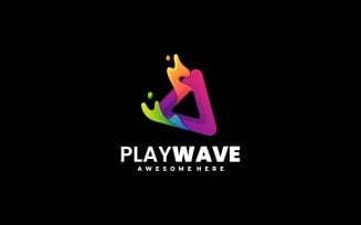 Play Wave Gradient Logo Style