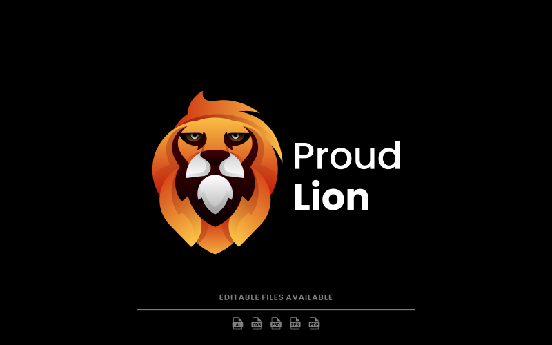 Proud Lion Gradient Logo Style Logo Template