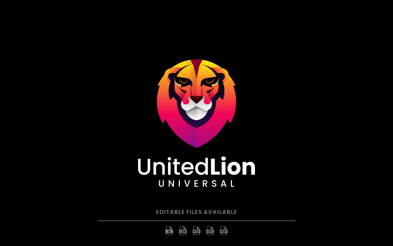 United Lion Gradient Logo Logo Template