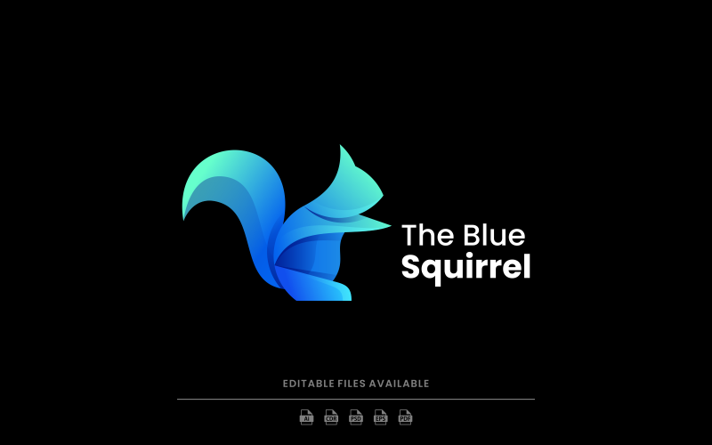 Blue Squirrel Gradient Logo Logo Template