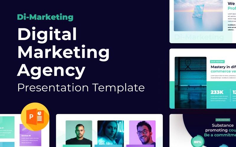 Di-Marketing Digital Marketing Agency PowerPoint Template