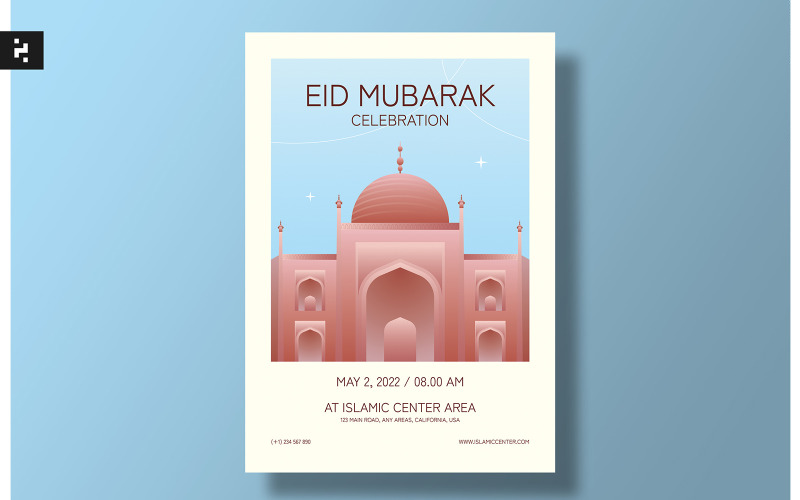 Eid Mubarak Flyer Set Template - Art Deco Style Corporate Identity