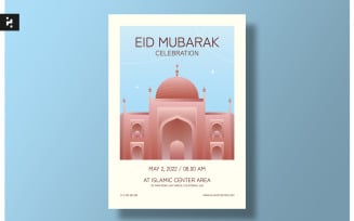 Eid Mubarak Flyer Set Template - Art Deco Style