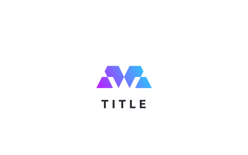 Minimal Lite M Blue Purple Shade Logo Logo Template