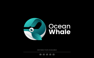 Ocean Whale Gradient Logo