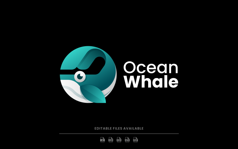 Ocean Whale Gradient Logo Logo Template