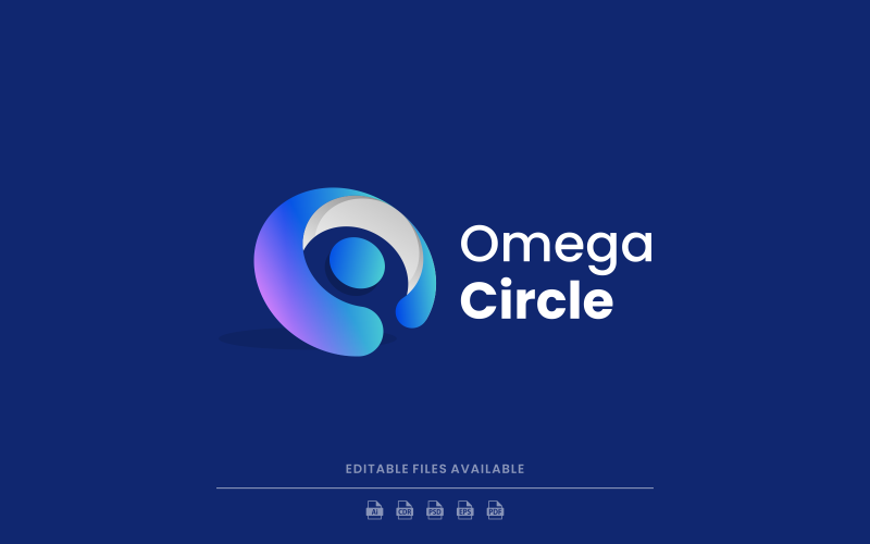 Omega Circle Gradient Logo Logo Template