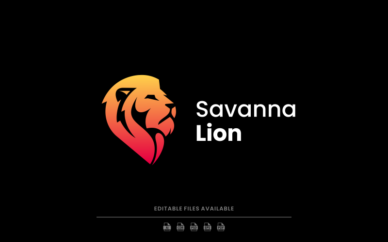 Savanna Lion Gradient Logo Logo Template
