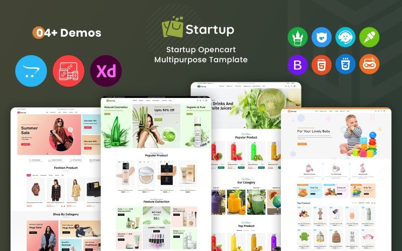 Startup - Multipurpose Supermarket OpenCart 3 Template OpenCart Template