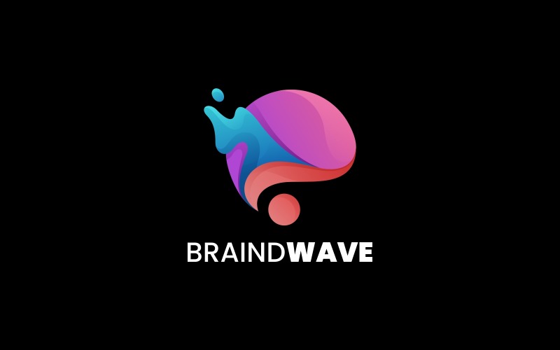 Brain Wave Gradient Logo Style Logo Template