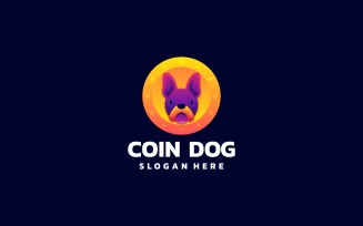 Coin Dog Gradient Logo Style