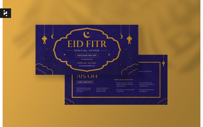Eid Fitr Voucher Template Corporate Identity