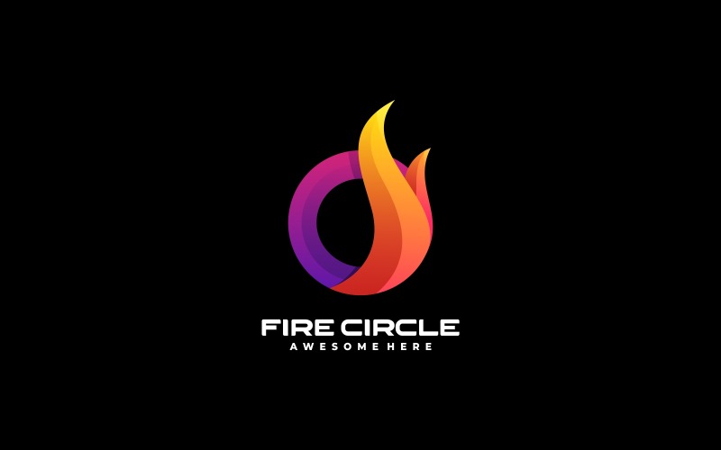 Fire Circle Gradient Logo Logo Template