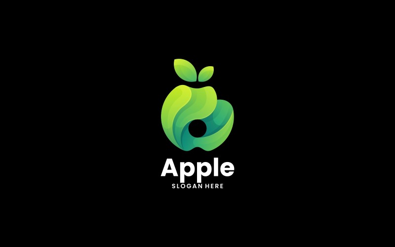 Green Apple Gradient Logo Logo Template