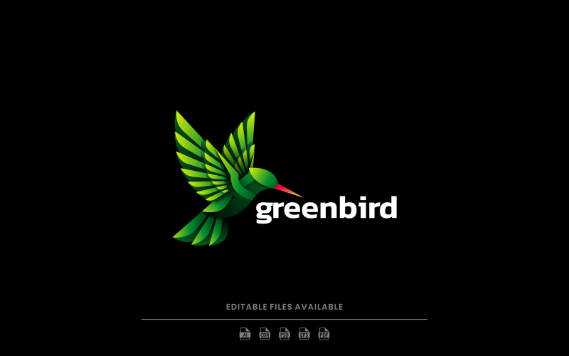 Green Bird Gradient Logo Design Logo Template