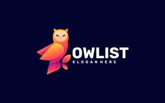 Owl Color Gradient logo Design