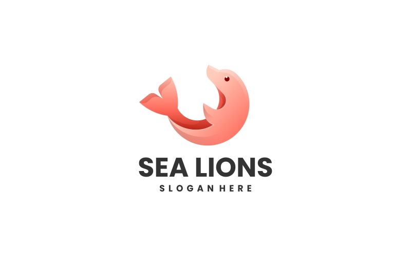 Sea Lion Gradient Logo Design Logo Template