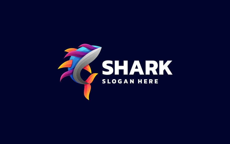 Shark Colorful Logo Style Logo Template