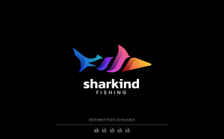 Shark Gradient Colorful Logo Style