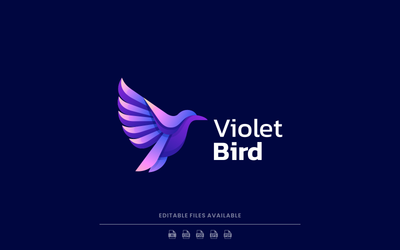 Violet Bird Gradient Logo Logo Template