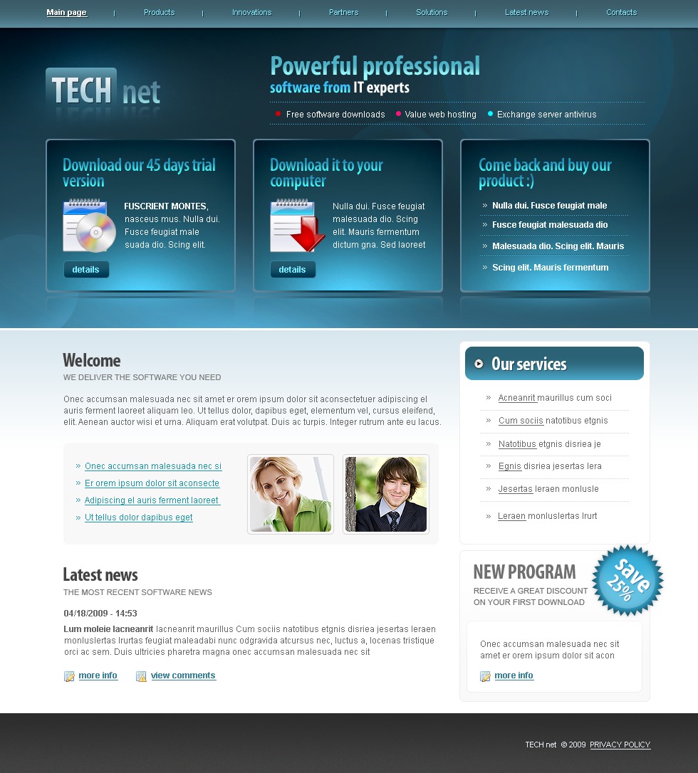 Software Company Website Template #23952