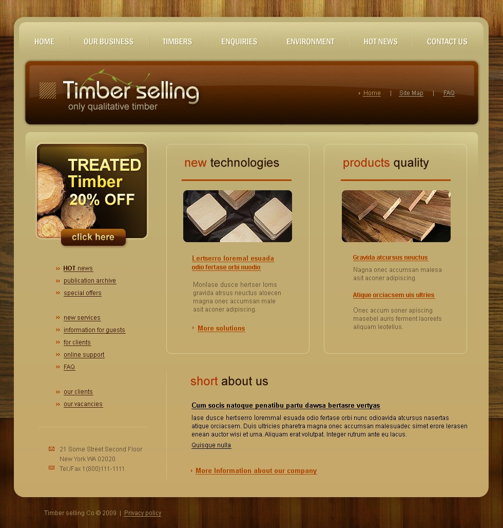 Timber Website Template 23960
