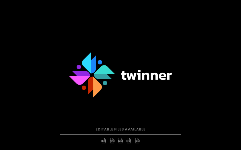 Abstract Twin Colorful Logo Logo Template