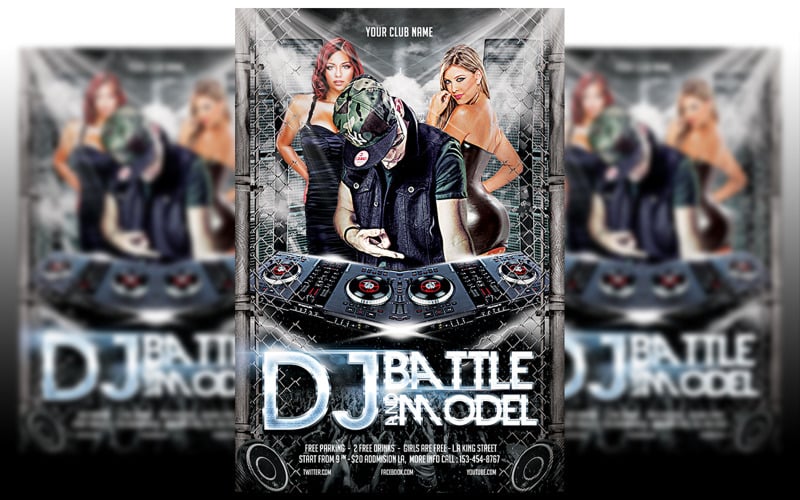 DJ Battle and Model Party Flyer Corporate Identity
