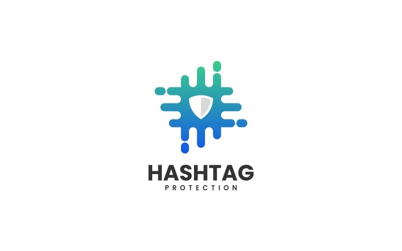 Hashtag Gradient Logo Style Logo Template